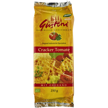 Gustoni Cracker Tomate, mit Oregano, 250 gr Packun
