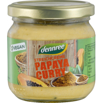 dennree Streichcreme Papaya Curry, 180 gr Glas