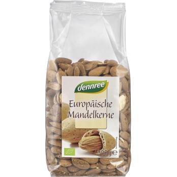 dennree Europäische Mandelkerne, ungeschält, 500 g