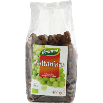 dennree Sultaninen, geölt, Türkei, 500 gr Packung
