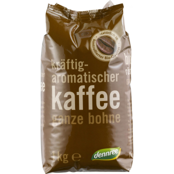 dennree Röstkaffee, ganze Bohne, 1 kg Packung