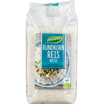 dennree Rundkornreis weiß, Italien, 1 kg Packung