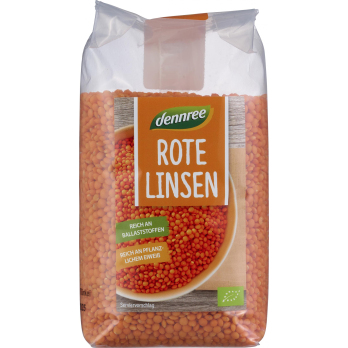 dennree Rote Linsen, 500 gr Packung
