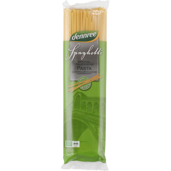 dennree Hartweizen-Spaghetti, 500 gr Packung -hell