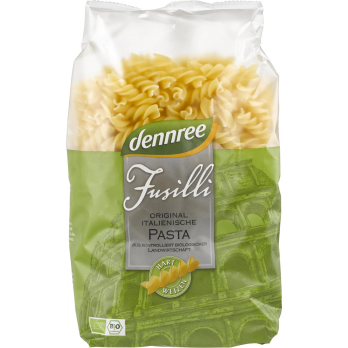 dennree Hartweizen-Fusilli, 500 gr Packung -hell-