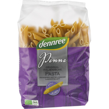 dennree Hartweizen-Penne, 500 gr Packung -Vollkorn