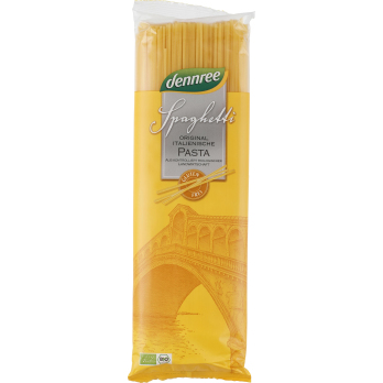 dennree Mais-Reis-Spaghetti, 500 gr Packung -glute