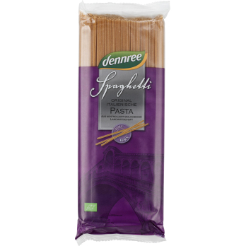 dennree Hartweizen-Spaghetti, 1 kg Packung -Vollko
