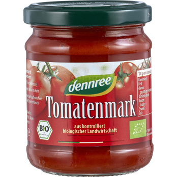 dennree Tomatenmark, 22% Trockenmasse, 200 gr Glas