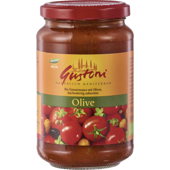 Gustoni Olive, Tomatensauce mit Oliven, 350 gr Gla