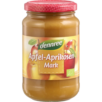 dennree Apfel-Aprikosenmark, 360 gr Glas