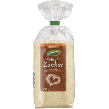 dennree Rohrohrzucker demeter, 500 gr Packung