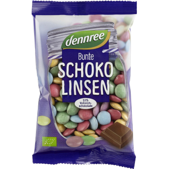 dennree Bunte Schokolinsen, 100 gr Packung