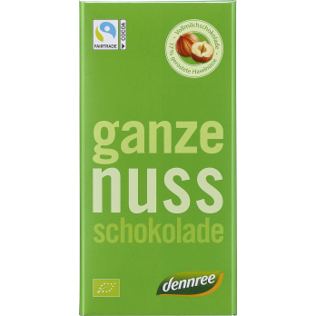 dennree Vollmilchschokolade mit ganzen Haselnüssen