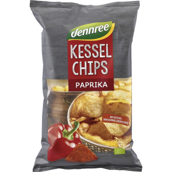 dennree Kesselchips Paprika, 125 g Packung
