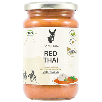 Sanchon Currysauce Red Thai, 340 gr Glas