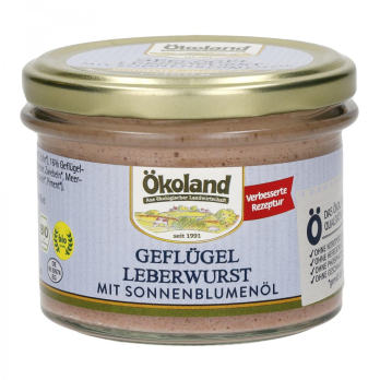 Ökoland Geflügel-Leberwurst, 160 gr Glas