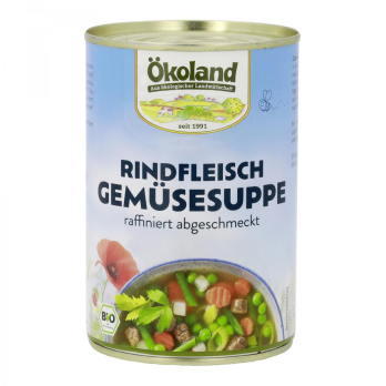 Ökoland Rindfleisch Gemüsesuppe, 400 gr Dose