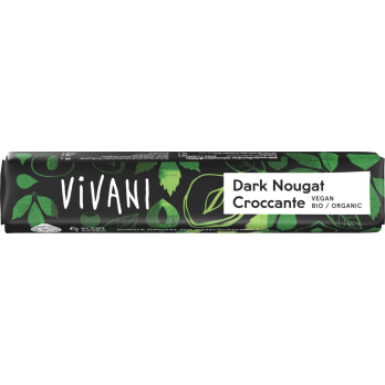 Vivani Dark Nougat Croccant Schokoriegel, 35 gr St