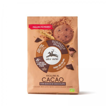 Alce Nero Mürbeteigkeks Kakao u. Schoko, 250 gr Pa