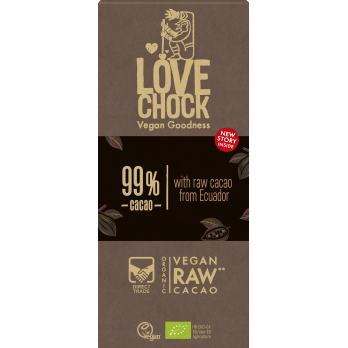 Lovechock Tafel Extreme Dark 99 % Kakao RAW Chocol