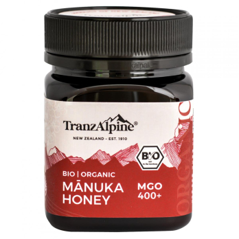 TranzAlpine Manuka Honig MGO 400+, 250 gr Glas - c